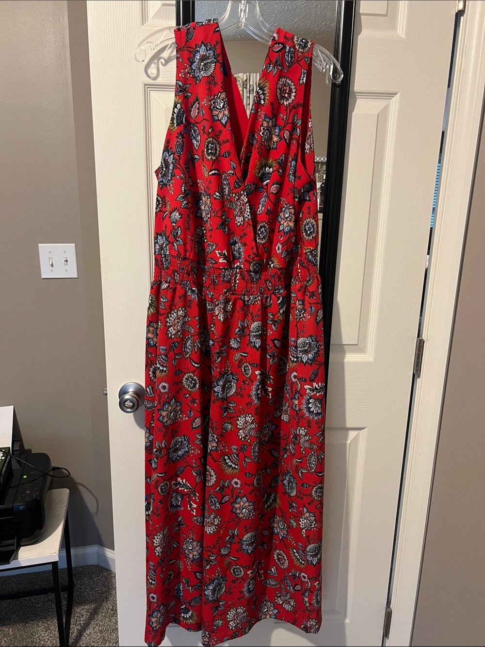 Apt. 9 Red Floral V-Neck Maxi Dress